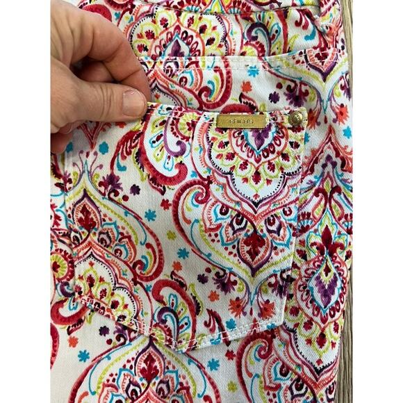 CHICOS Jeans So Slimming Girlfriend Slim Leg Floral Ankle 12 tall - Picture 9 of 9